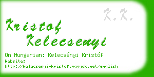 kristof kelecsenyi business card